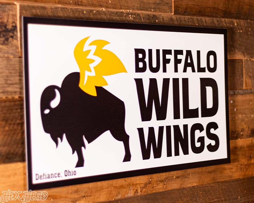 Buffalo Wild Wings Logo SINGLE LAYER Vintage Metal Wall Art