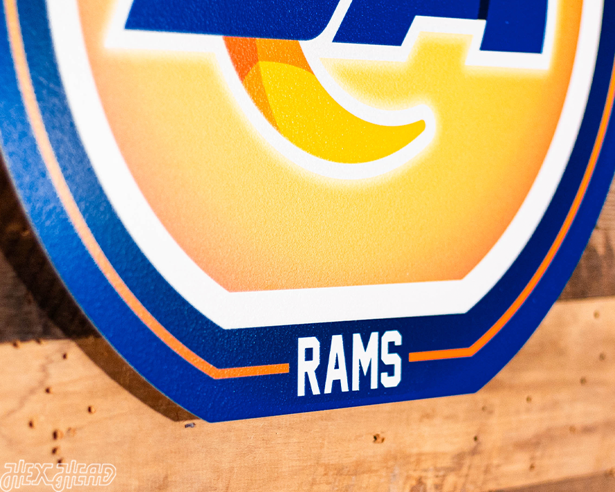 VARSITY Collection- Single Layer Los Angeles Rams Metal Wall Art