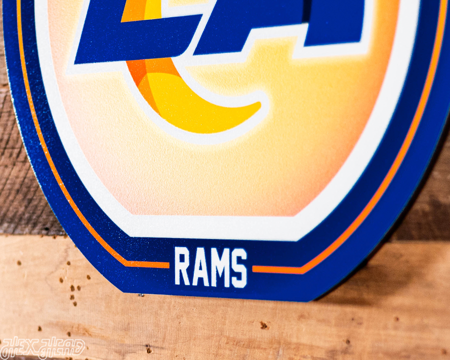 VARSITY Collection- Single Layer Los Angeles Rams Metal Wall Art