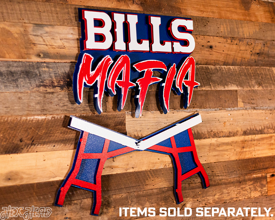 Buffalo Bills "BILLS MAFIA" Wordmark 3D Vintage Metal Wall Art