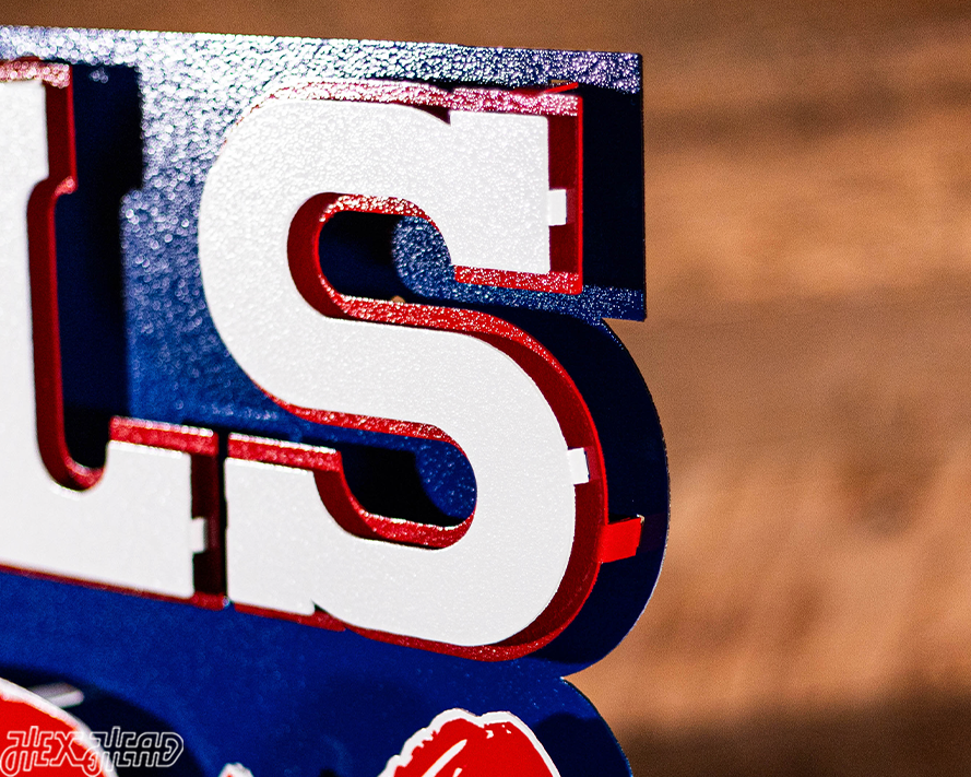 Buffalo Bills "BILLS MAFIA" Wordmark 3D Vintage Metal Wall Art