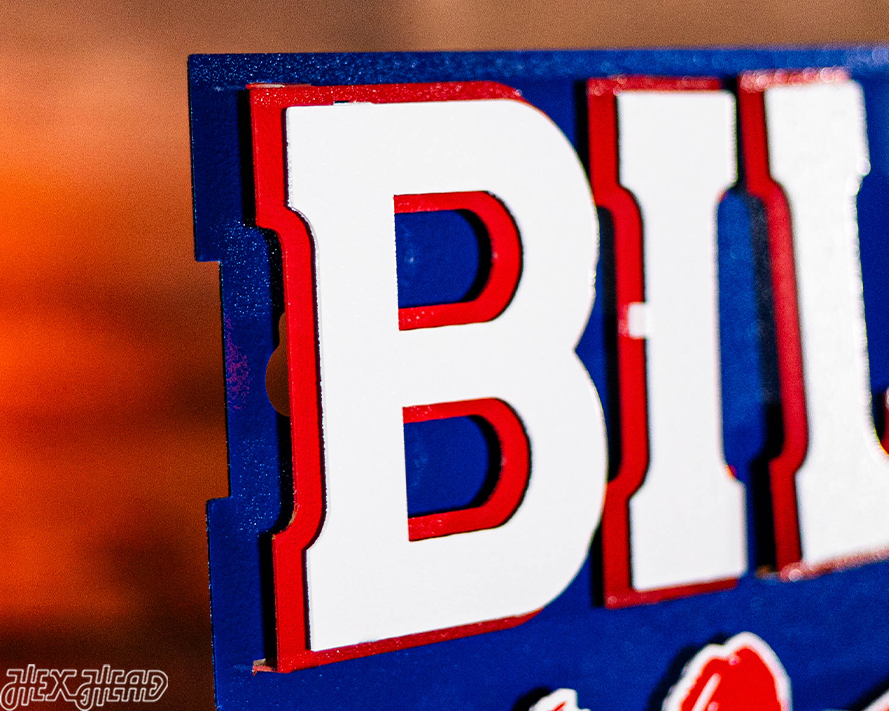 Buffalo Bills "BILLS MAFIA" Wordmark 3D Vintage Metal Wall Art