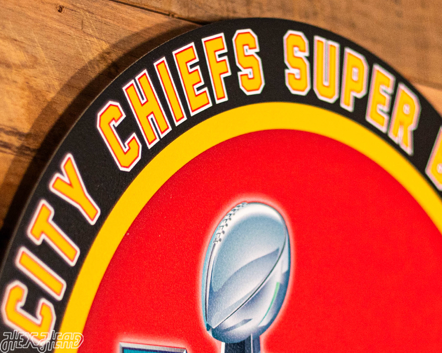 VARSITY Collection- SINGLE layer Kansas City Chiefs Super Bowl LVII Metal Wall Art