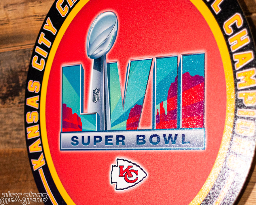 VARSITY Collection- SINGLE layer Kansas City Chiefs Super Bowl LVII Metal Wall Art