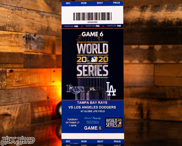 Los Angeles Dodgers 2020 World Series Ticket Stub Single Layer Metal Wall Art