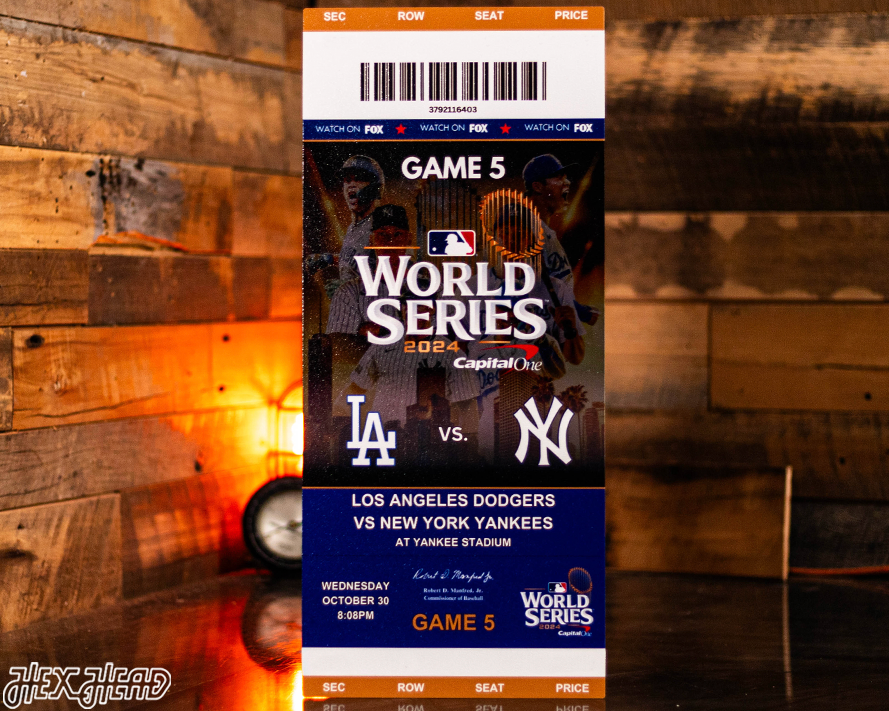Los Angeles Dodgers 2024 World Series Ticket Stub Single Layer Metal Wall Art