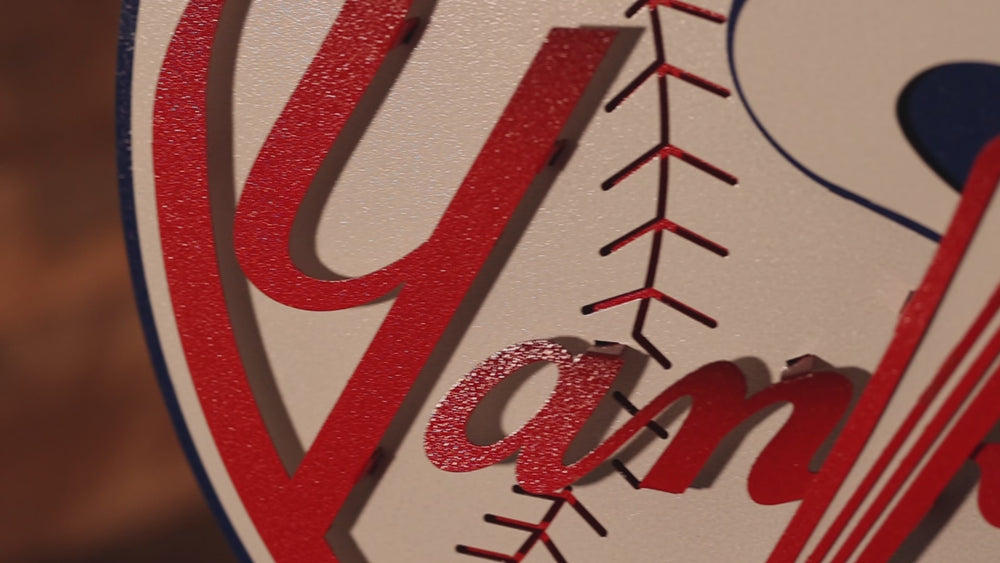 New York Yankees "BAT AND HAT" 3D Vintage Metal Wall Art