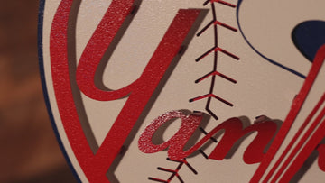 New York Yankees "BAT AND HAT" 3D Vintage Metal Wall Art