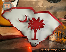 Load image into Gallery viewer, South Carolina State Emblem 3D Vintage Metal Wall Art

