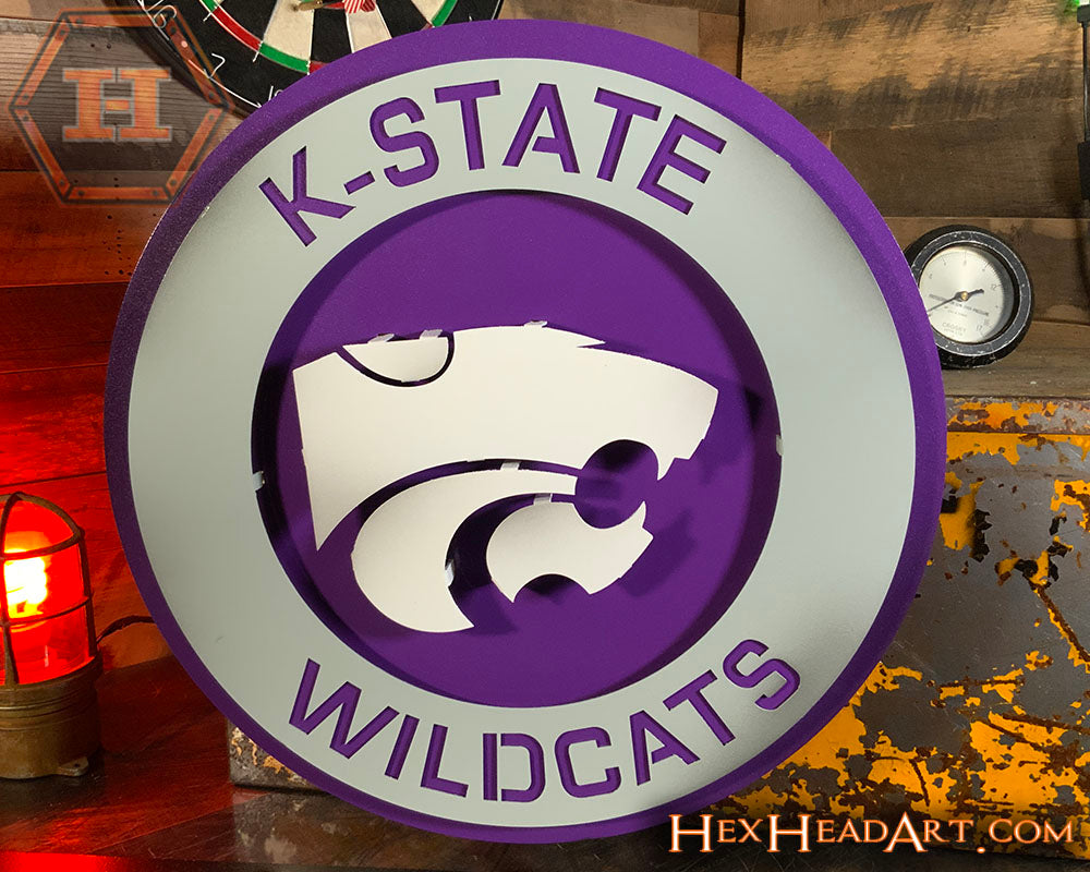 Kansas State Wildcats 3D Roundel Vintage Metal Wall Art
