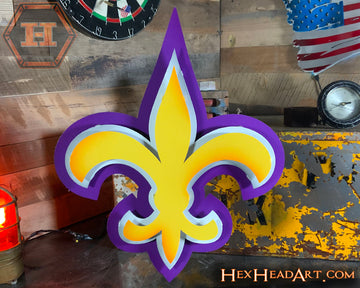 Fleur De Lis TIGERS 3D Vintage Metal Wall Art