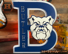 Load image into Gallery viewer, Butler HEX HEAD ORIGINAL &quot; B with Bulldog&quot; 3D Metal Wall Art
