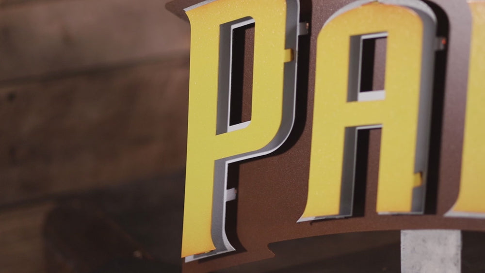 San Diego Padres 3 Layer "PADRES" 3D Vintage Metal Wall Art