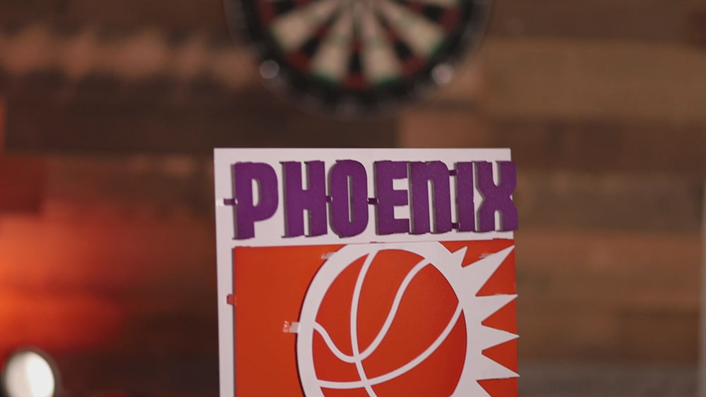Phoenix Suns Throwback"1968-1992" 3D Vintage Metal Wall Art
