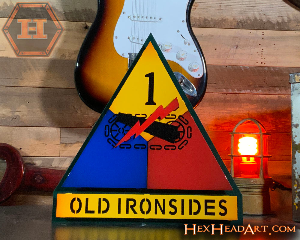 US Army 1st Armored Division "OLD IRONSIDES" 3D Metal Wall Art