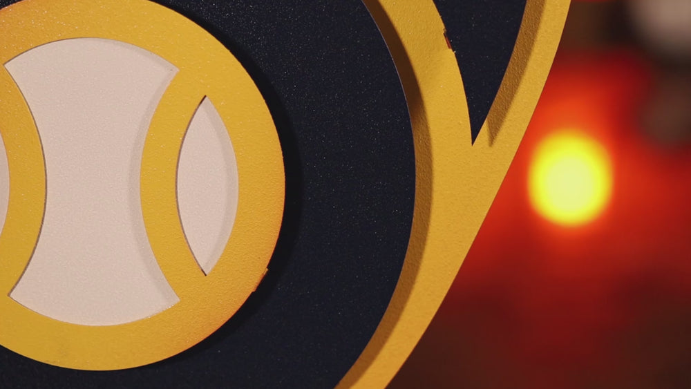 Milwaukee Brewers Current "BALL-IN-GLOVE" 3D Vintage Metal Wall Art