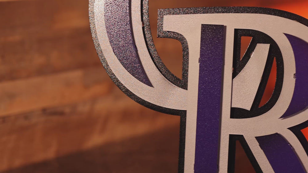 Colorado Rockies CR Logo 3D Metal Wall Art