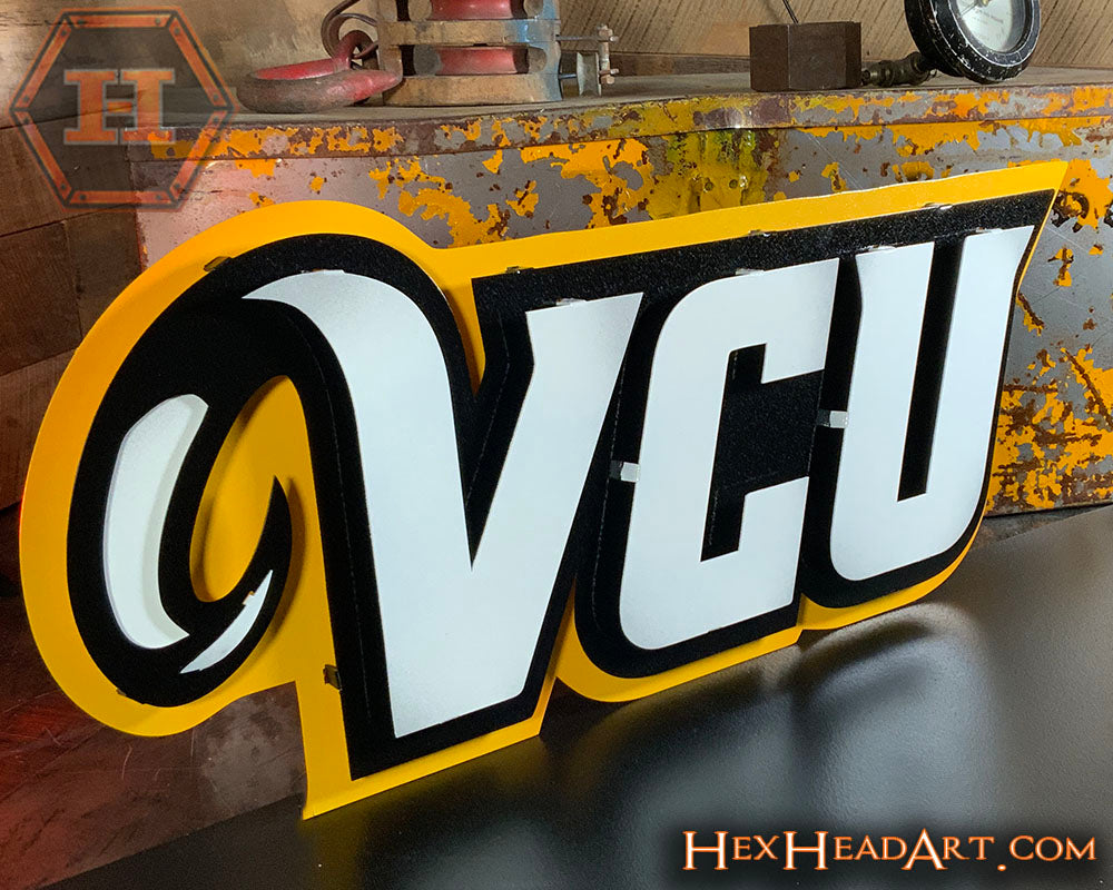 Virginia Commonwealth Rams "VCU" 3D Vintage Metal Wall Art