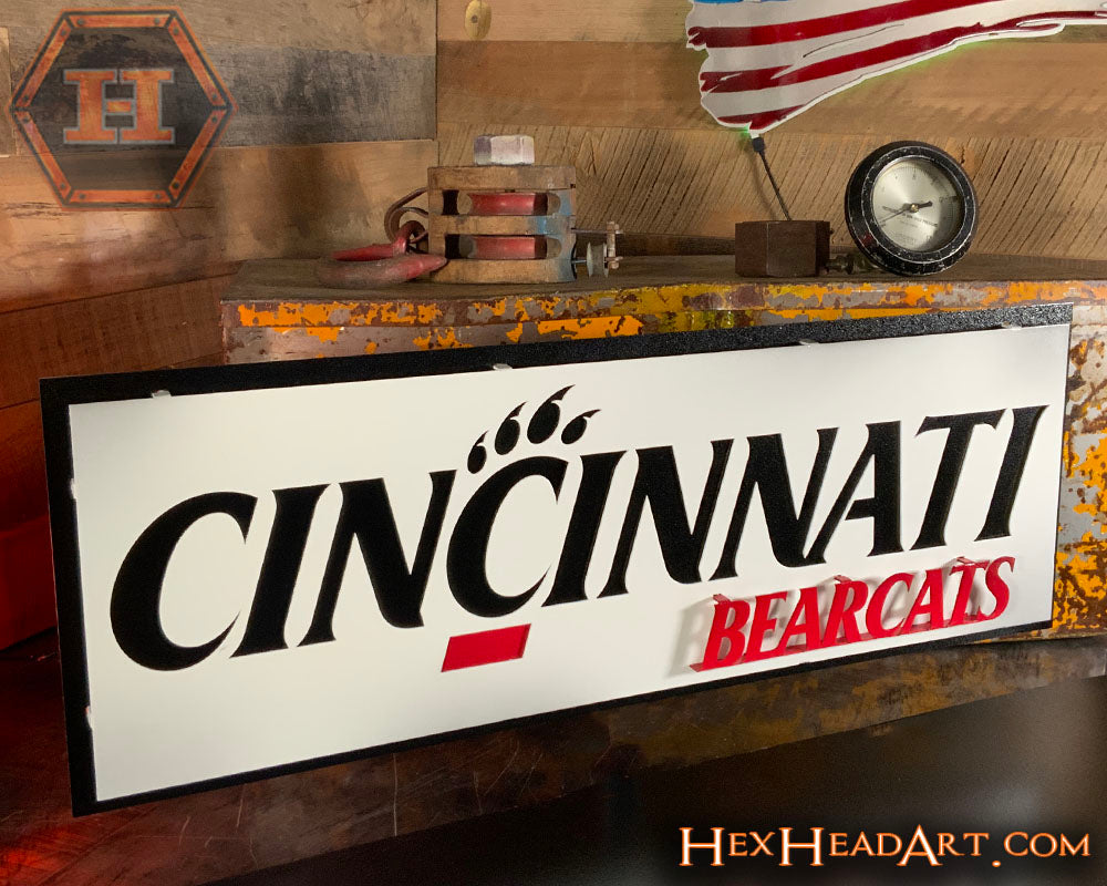 Side View Cincinnati Bearcats Wordmark 3D Metal Wall Art
