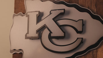 MONOCHROME -  Kansas City Chiefs Lamar Hunt "Arrowhead"  3D Vintage Metal Wall Art