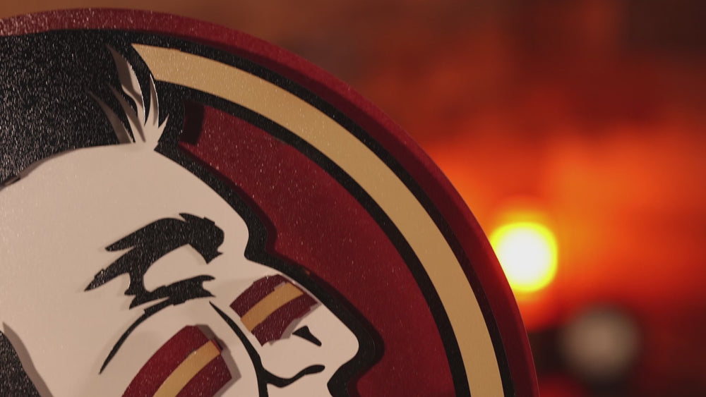 Florida State Seminole Crest 3D Vintage Metal Wall Art