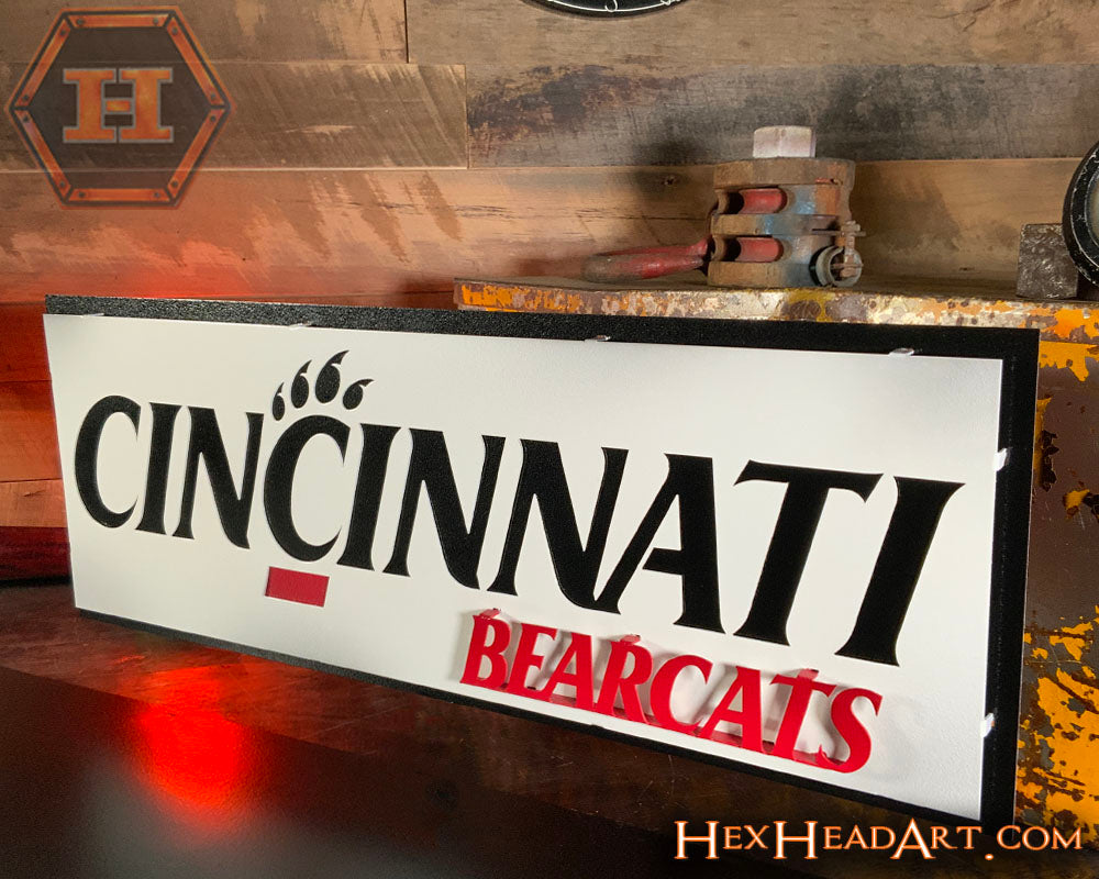Right Side Cincinnati Bearcats Wordmark 3D Metal Wall Art