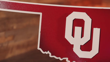 Oklahoma Sooners "OU on State" Vintage 3D Metal Wall Art