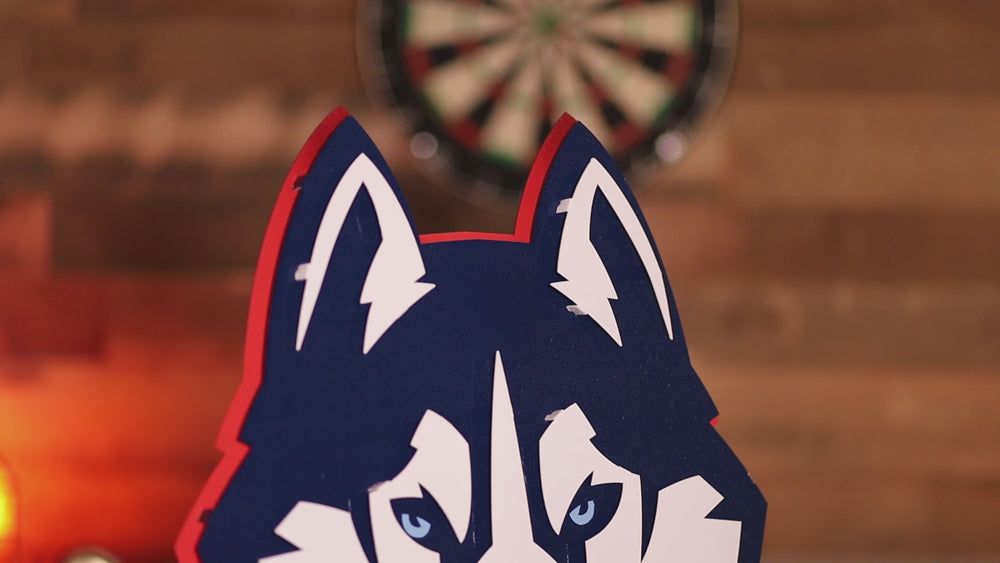 Connecticut UCONN Huskies Mascot 3D Metal Wall Art