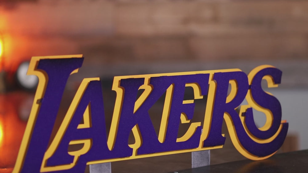 Los Angeles Lakers Jersey "LAKERS" Vintage 3D Vintage Metal Wall Art