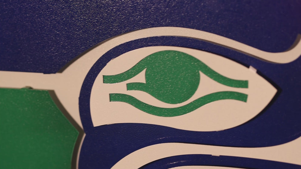 Seattle Seahawks 1976 Throwback Mascot 3D Vintage Metal Wall Art