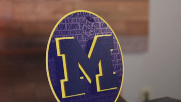 Michigan Wolverines 'Block M" CRAFT SERIES 3D Embossed Metal Wall Art