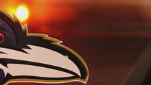 Load and play video in Gallery viewer, Baltimore Ravens &quot;Raven Mascot&quot; 3D Vintage Metal Wall Art
