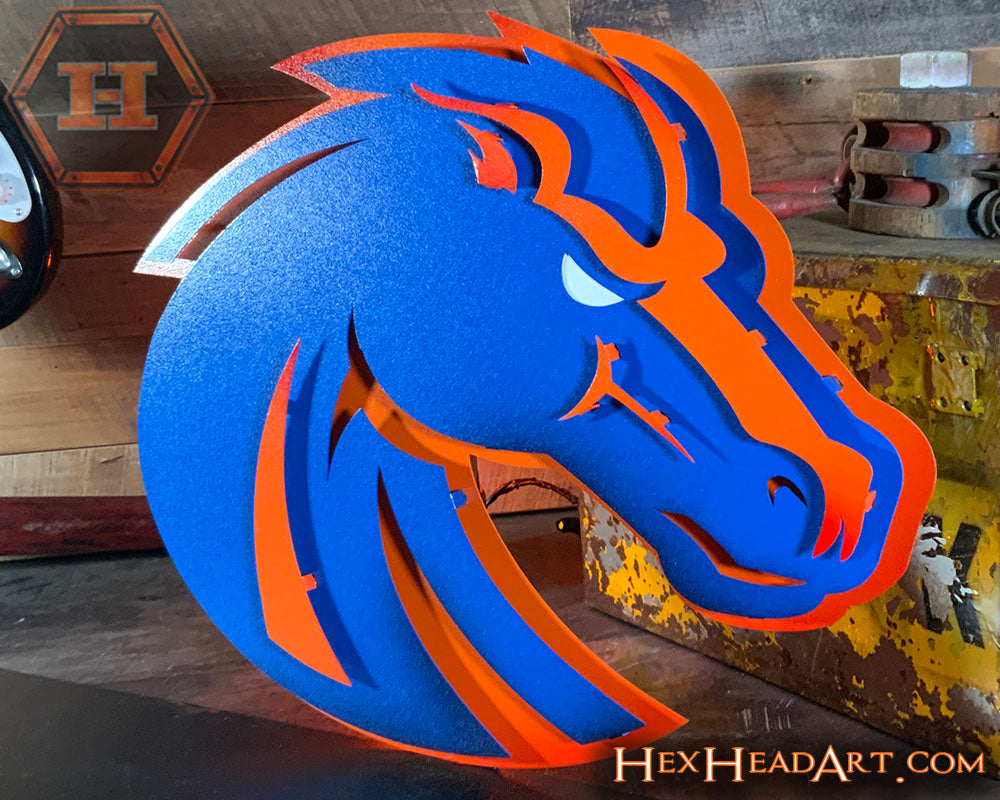 Right Side View Boise State Broncos 3D Metal Wall Art