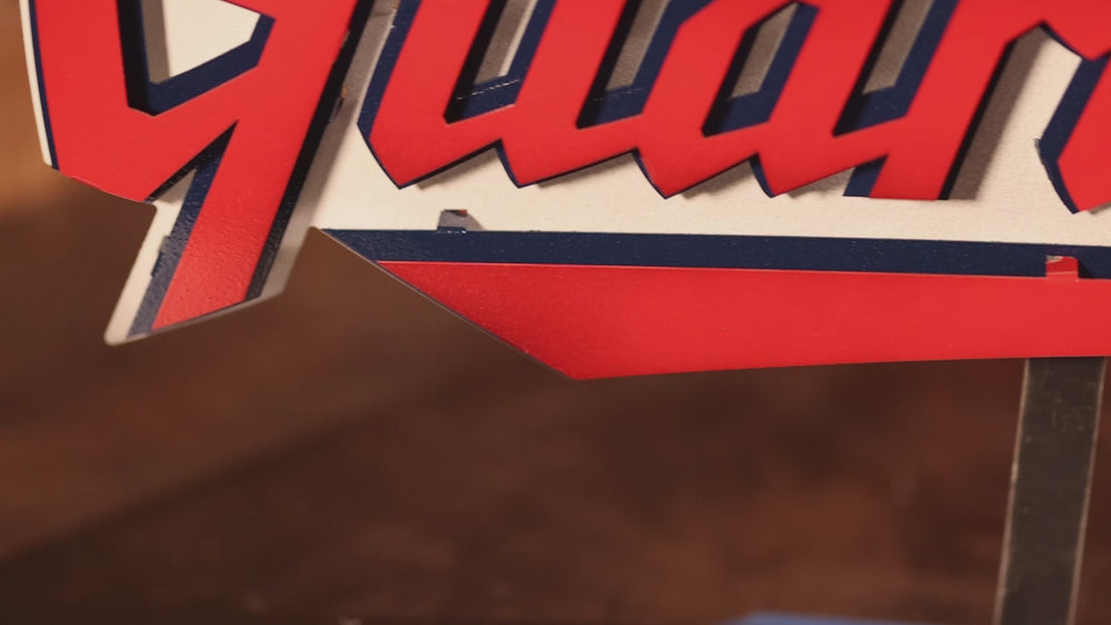 Cleveland Guardians Script "GUARDIANS"  3D Vintage Metal Wall Art