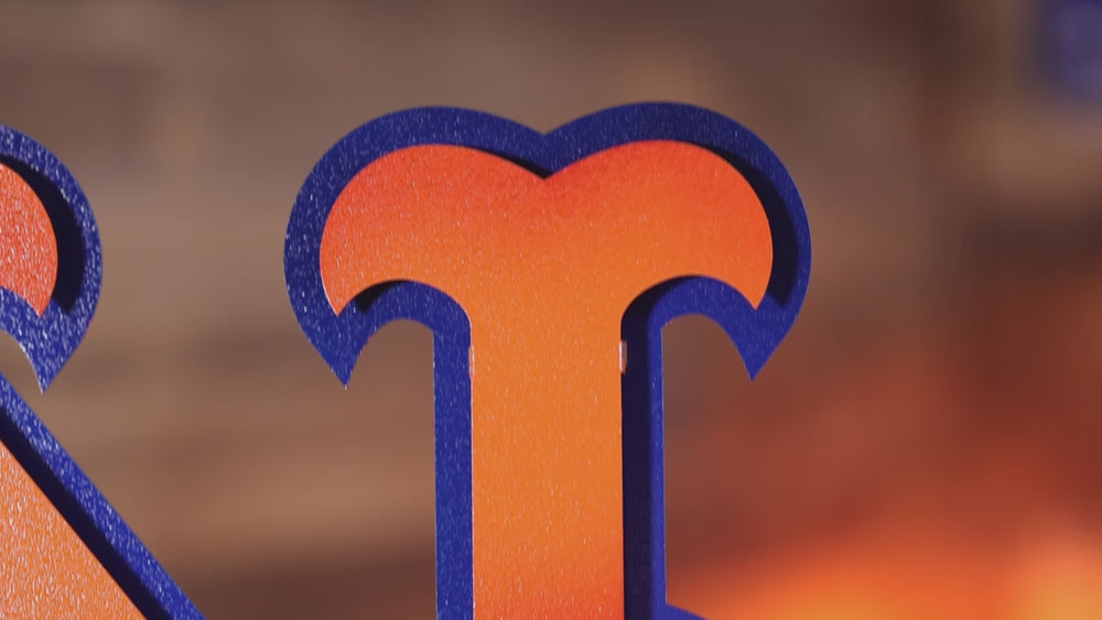 New York Mets "NY" Orange 3D Vintage Metal Wall Art