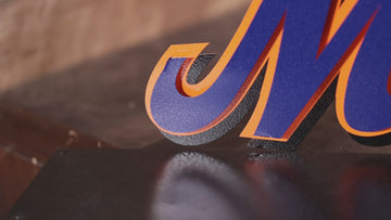 New York METS Cooperstown Script 1998-2009 Vintage Metal Wall Art