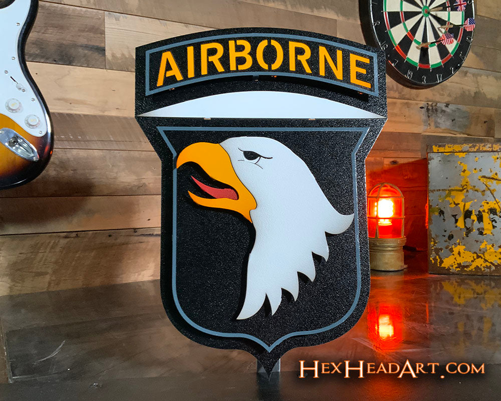 US Army 101st Airborne Patch 3D Metal Wall Art