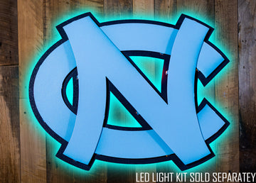 North Carolina Tar Heels "NC" 3D Vintage Metal Wall Art