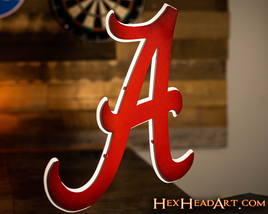 Alabama "A" 3D Vintage Metal Wall Art