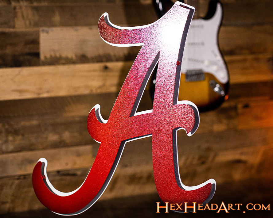 Alabama "A" 3D Vintage Metal Wall Art