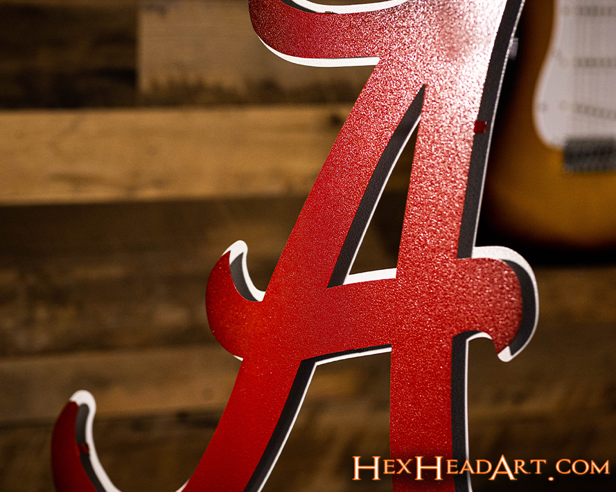 Alabama "A" 3D Vintage Metal Wall Art