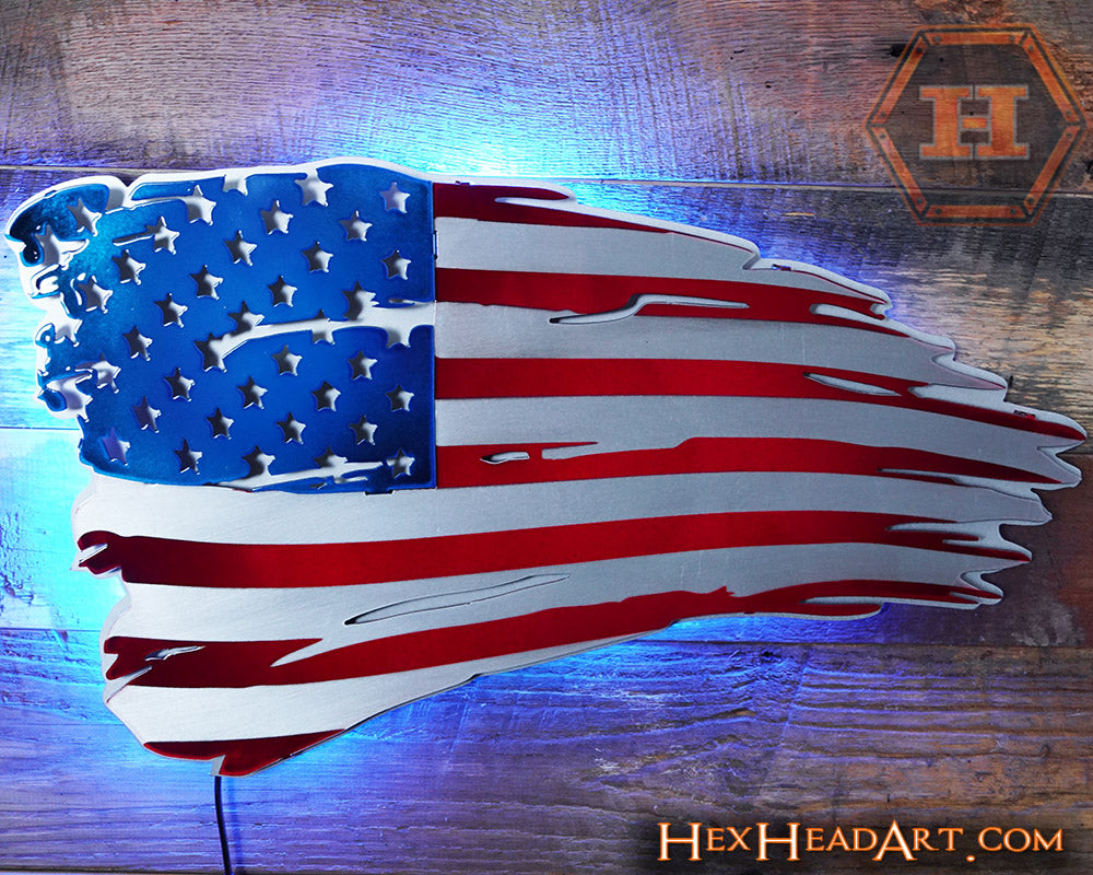 A Custom American Flag 3D Metal Artwork
