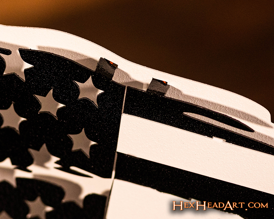 Tattered American Flag - Thin Red Line 3D Metal Wall Art