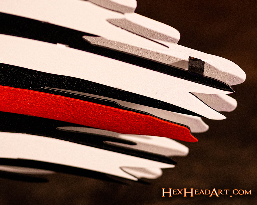 Tattered American Flag - Thin Red Line 3D Metal Wall Art