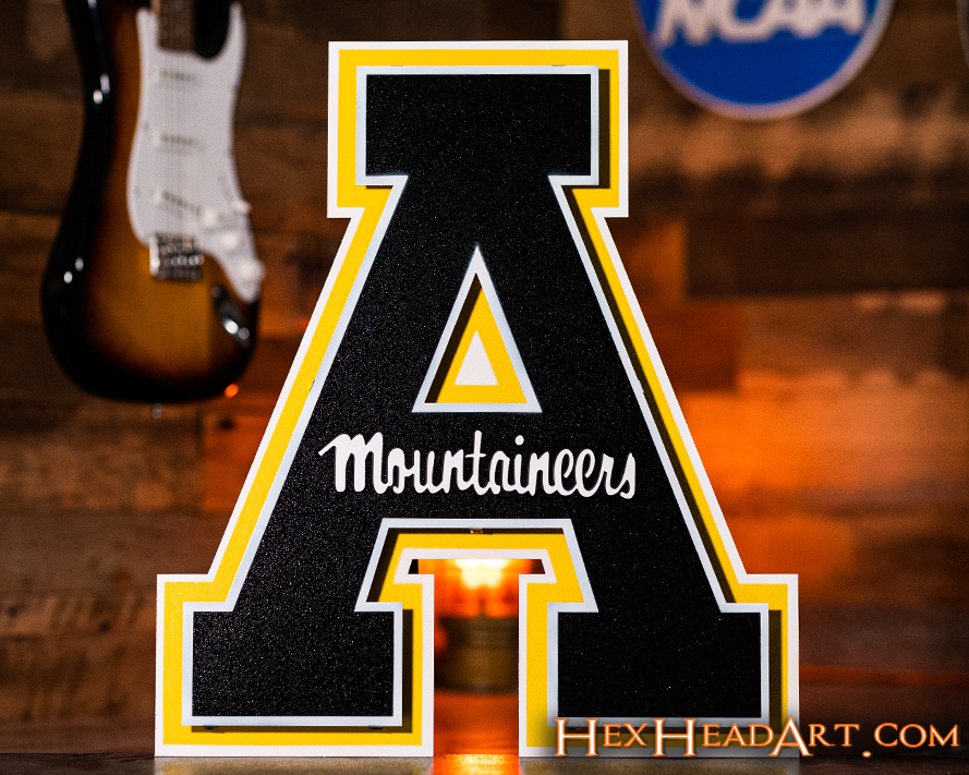 Appalachian State Mountaineers Logo 3D Vintage Metal Wall Art