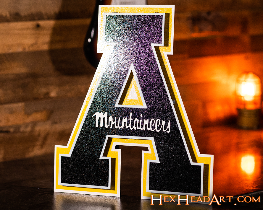 Appalachian State Mountaineers Logo 3D Vintage Metal Wall Art