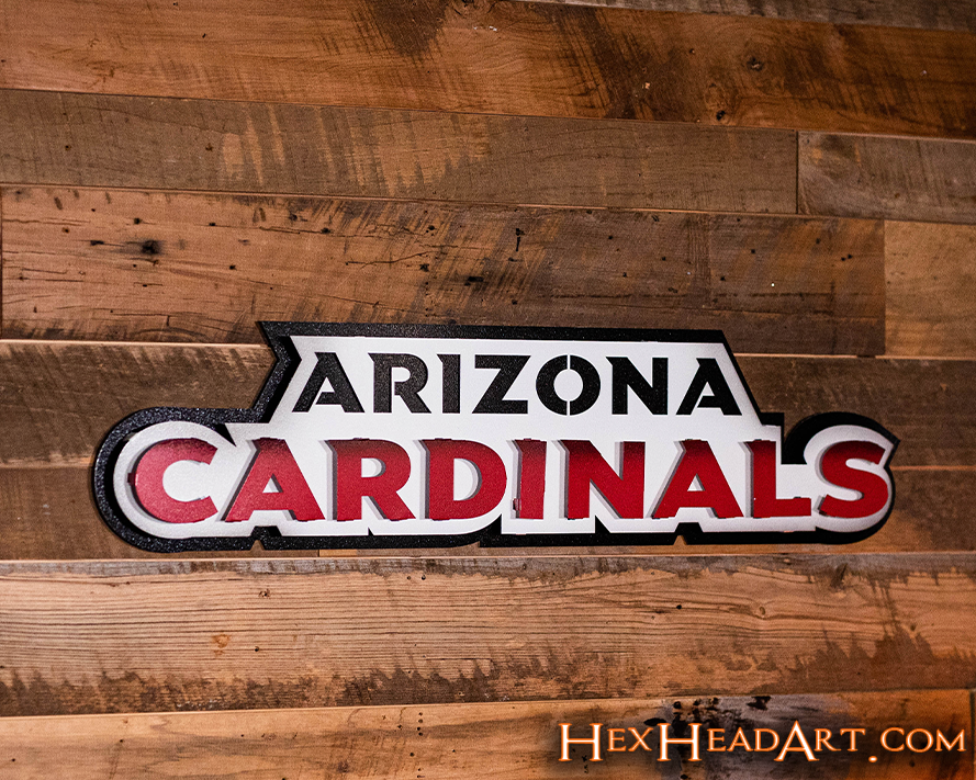Arizona Cardinals Namemark 3D Vintage Metal Wall Art
