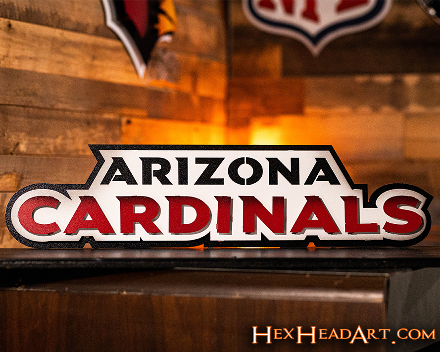 Arizona Cardinals Namemark 3D Vintage Metal Wall Art