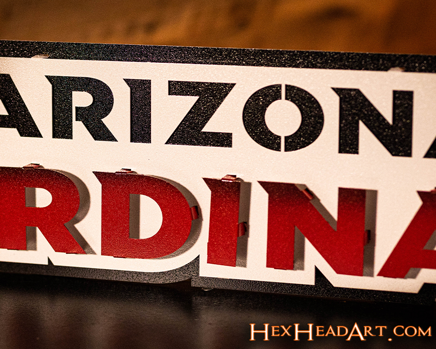 Arizona Cardinals Mascot 3D Vintage Metal Wall Art – Hex Head Art