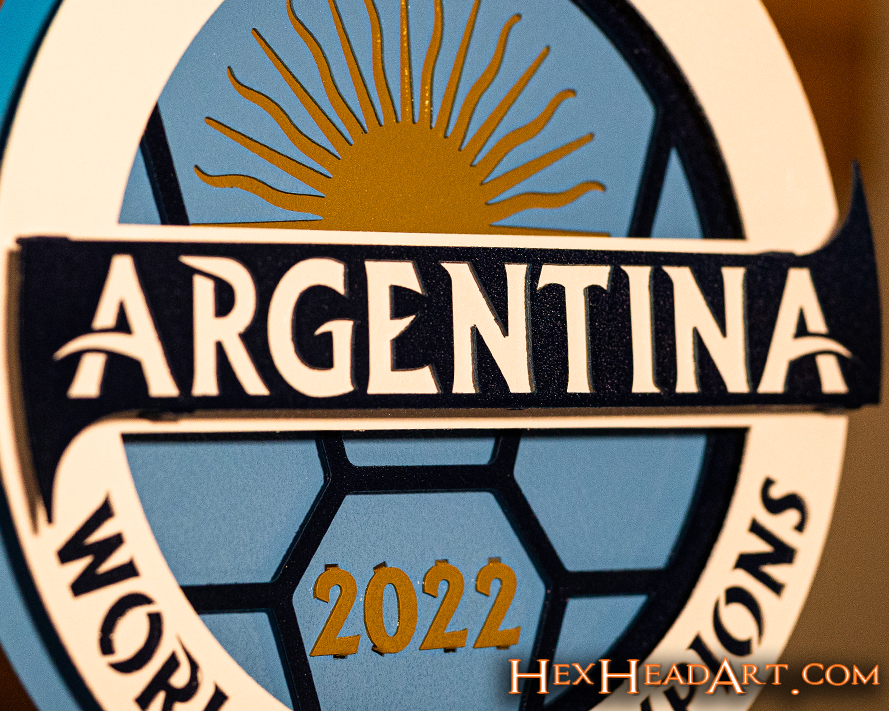 Argentina World Cup 2022 Champions Gift Size 3D Metal Wall Art